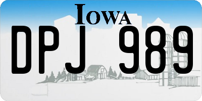 IA license plate DPJ989