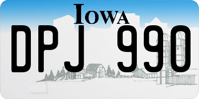 IA license plate DPJ990