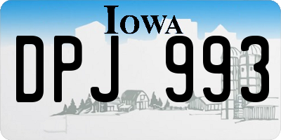 IA license plate DPJ993