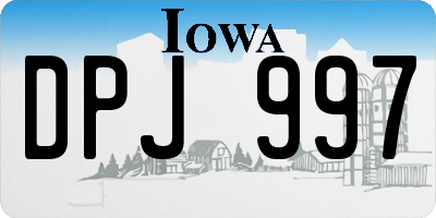 IA license plate DPJ997