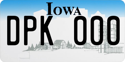 IA license plate DPK000