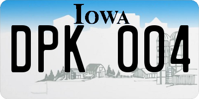 IA license plate DPK004