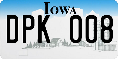 IA license plate DPK008