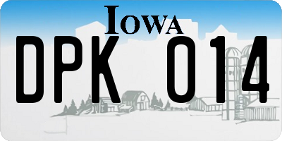 IA license plate DPK014