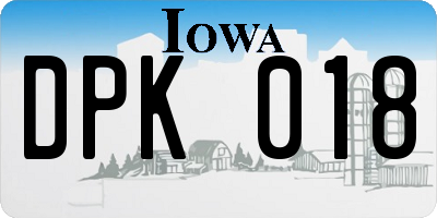 IA license plate DPK018