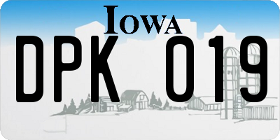 IA license plate DPK019