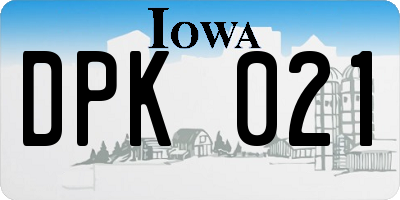 IA license plate DPK021