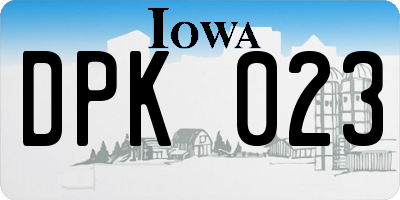 IA license plate DPK023