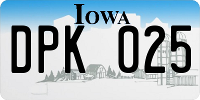 IA license plate DPK025