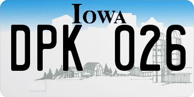 IA license plate DPK026