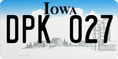 IA license plate DPK027
