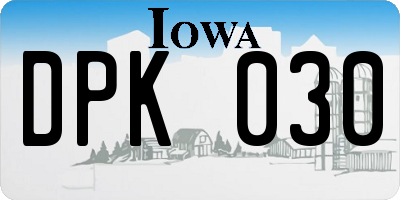 IA license plate DPK030