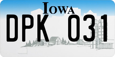 IA license plate DPK031
