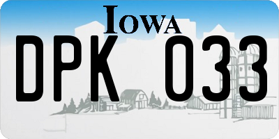 IA license plate DPK033