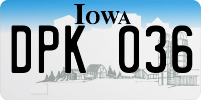 IA license plate DPK036