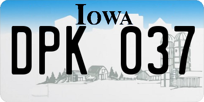 IA license plate DPK037