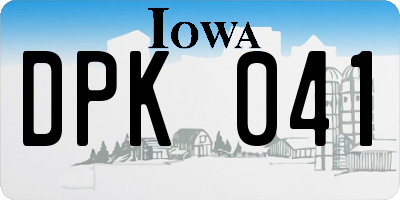 IA license plate DPK041
