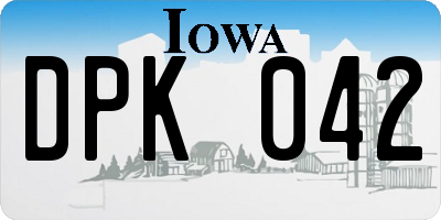 IA license plate DPK042