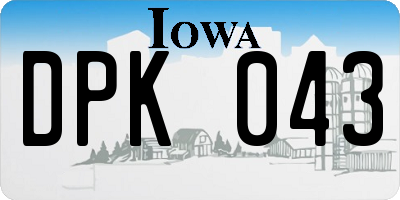 IA license plate DPK043