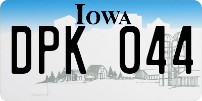 IA license plate DPK044