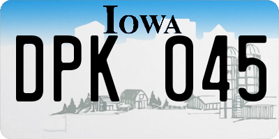 IA license plate DPK045