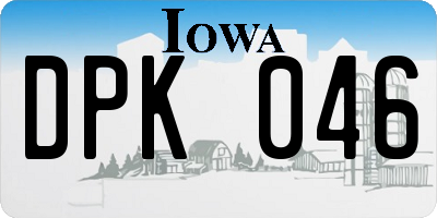 IA license plate DPK046