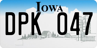 IA license plate DPK047