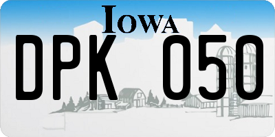 IA license plate DPK050