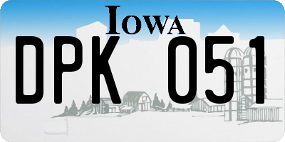 IA license plate DPK051
