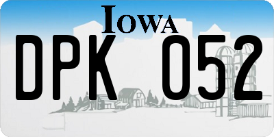 IA license plate DPK052