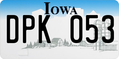 IA license plate DPK053