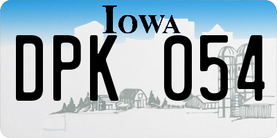 IA license plate DPK054