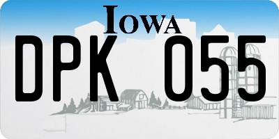 IA license plate DPK055