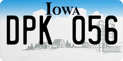 IA license plate DPK056