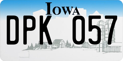 IA license plate DPK057