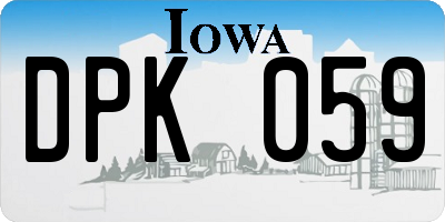IA license plate DPK059