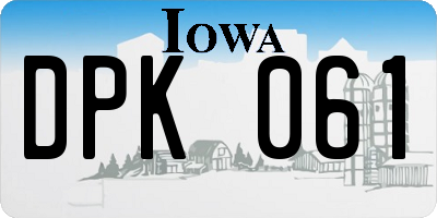 IA license plate DPK061