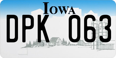 IA license plate DPK063