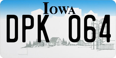 IA license plate DPK064
