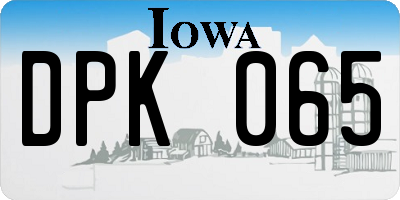 IA license plate DPK065