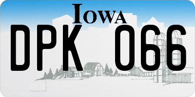 IA license plate DPK066