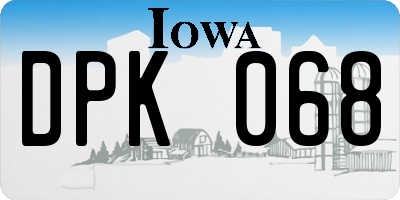 IA license plate DPK068