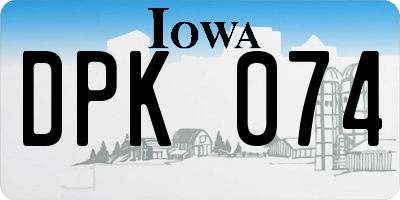 IA license plate DPK074