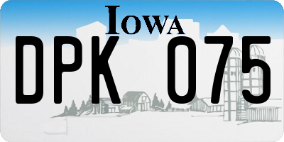 IA license plate DPK075