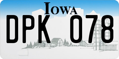 IA license plate DPK078