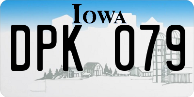 IA license plate DPK079