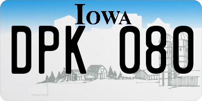 IA license plate DPK080