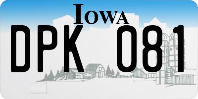 IA license plate DPK081