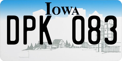 IA license plate DPK083