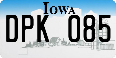 IA license plate DPK085